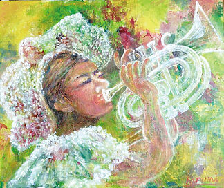 波多野晴美「ピッコロトランペットを吹く少女」